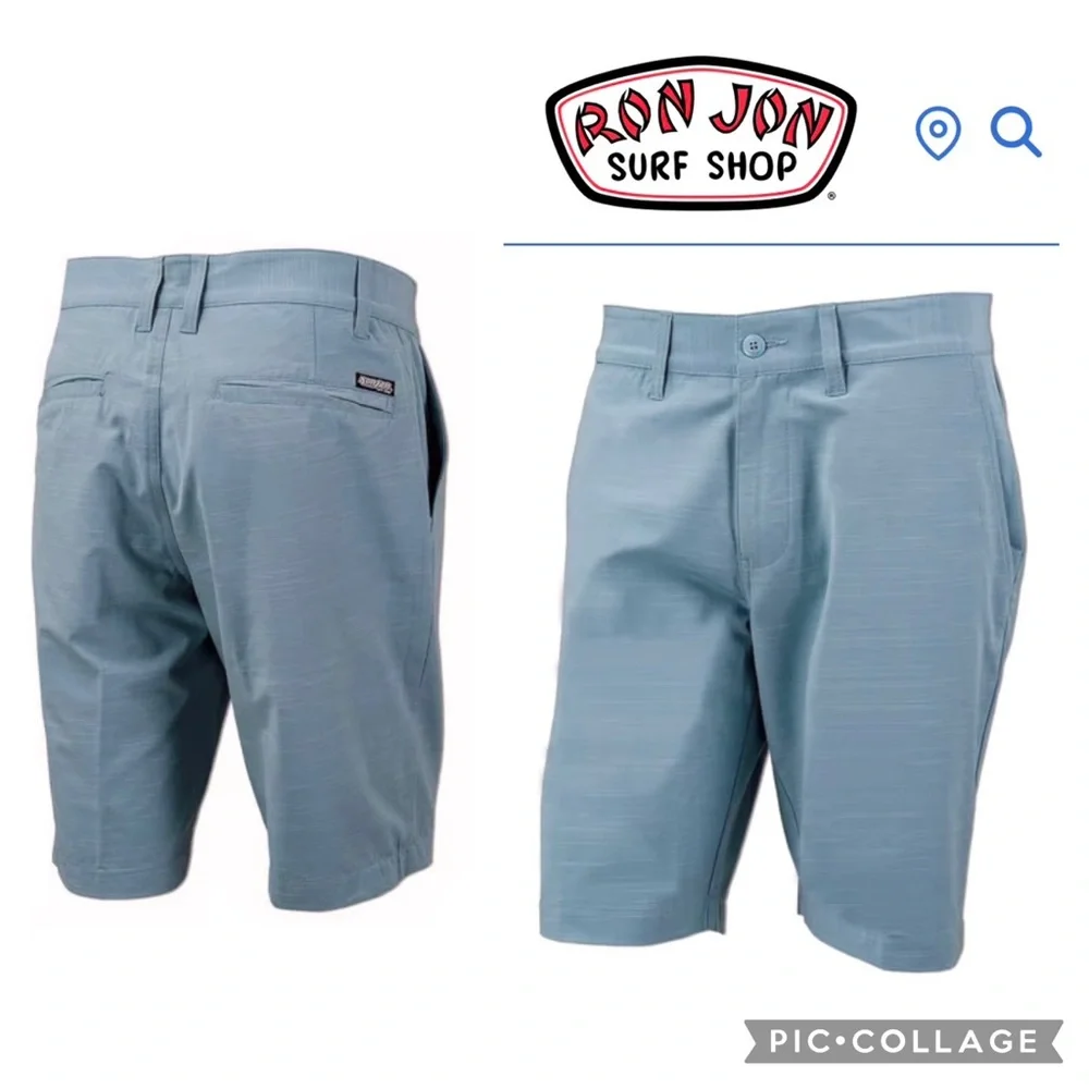 Ron Jon Men’s 30 Seafoam Gray Hybrid Swim Shorts Boardshort Walkshort